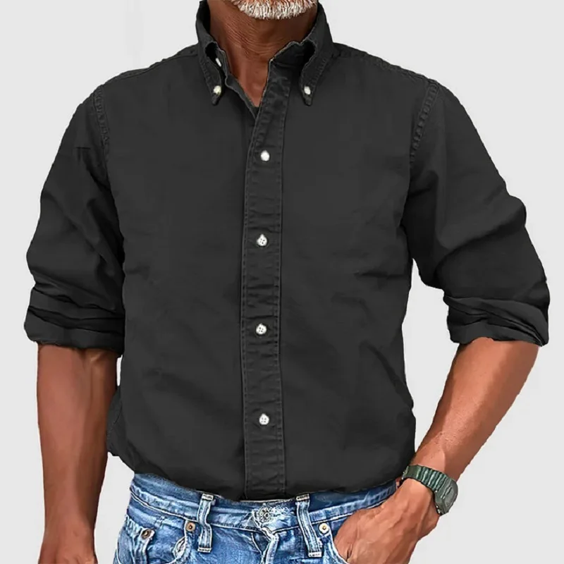 Herrenhemd Klassisch Baumwolle Weiß - Eveloria