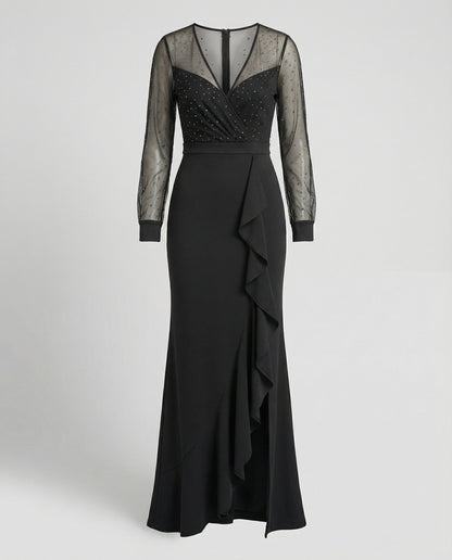 Eveloria Damen Abendkleid Glänzend Mit Pailletten