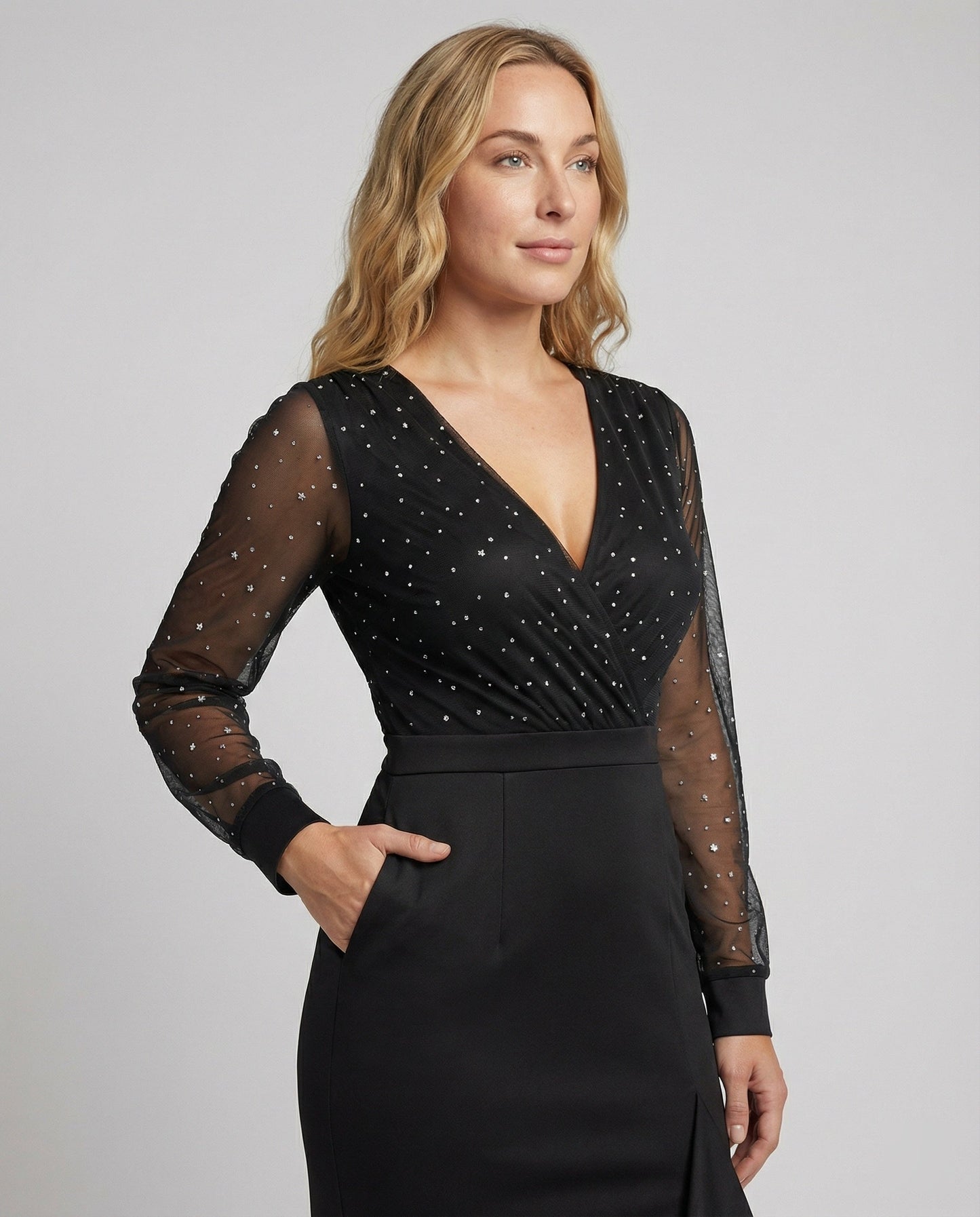 Eveloria Damen Abendkleid Glänzend Mit Pailletten