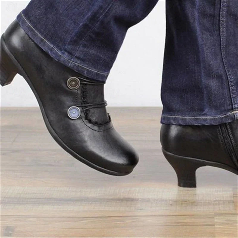 Damen Viktorianische Schnür-Stiefeletten Spitzenbesatz
