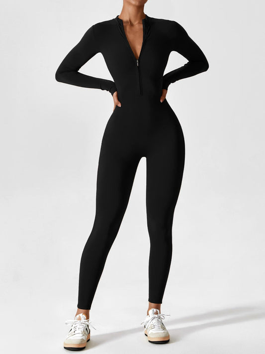 Damen Frühlingsjumpsuit Stretch Zip-Up Overall - Eveloria