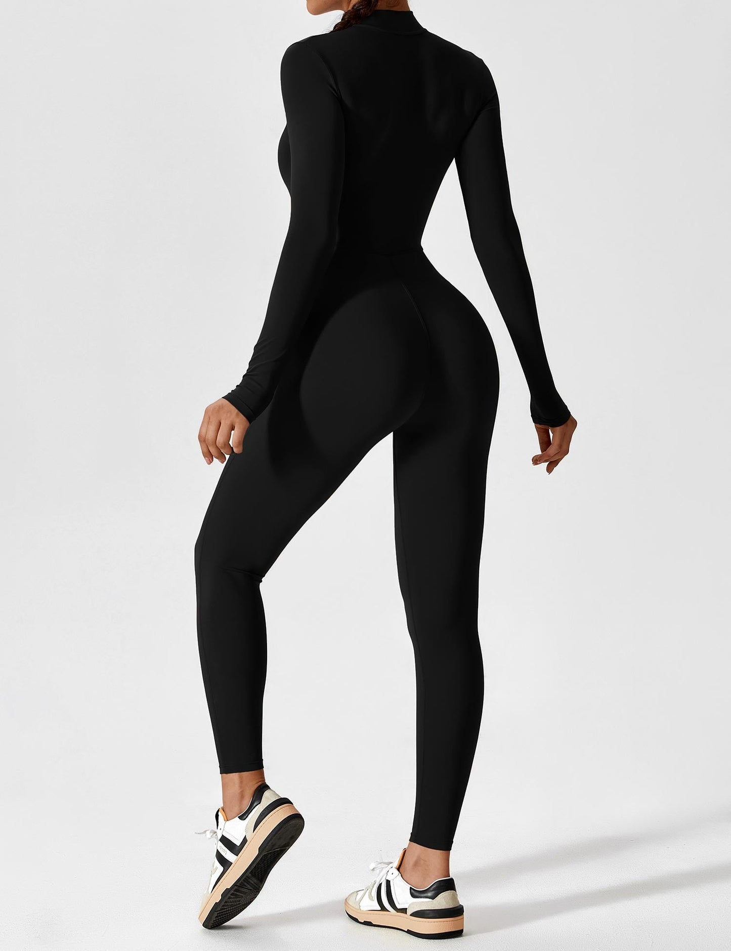 Damen Frühlingsjumpsuit Stretch Zip-Up Overall