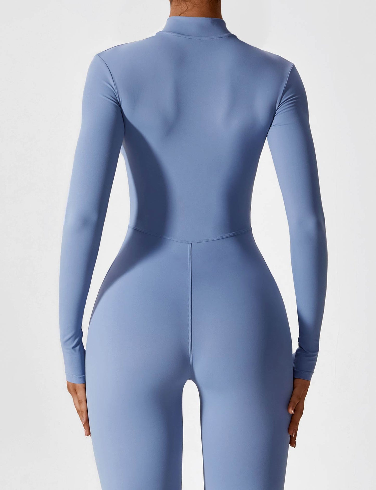 Damen Frühlingsjumpsuit Stretch Zip-Up Overall