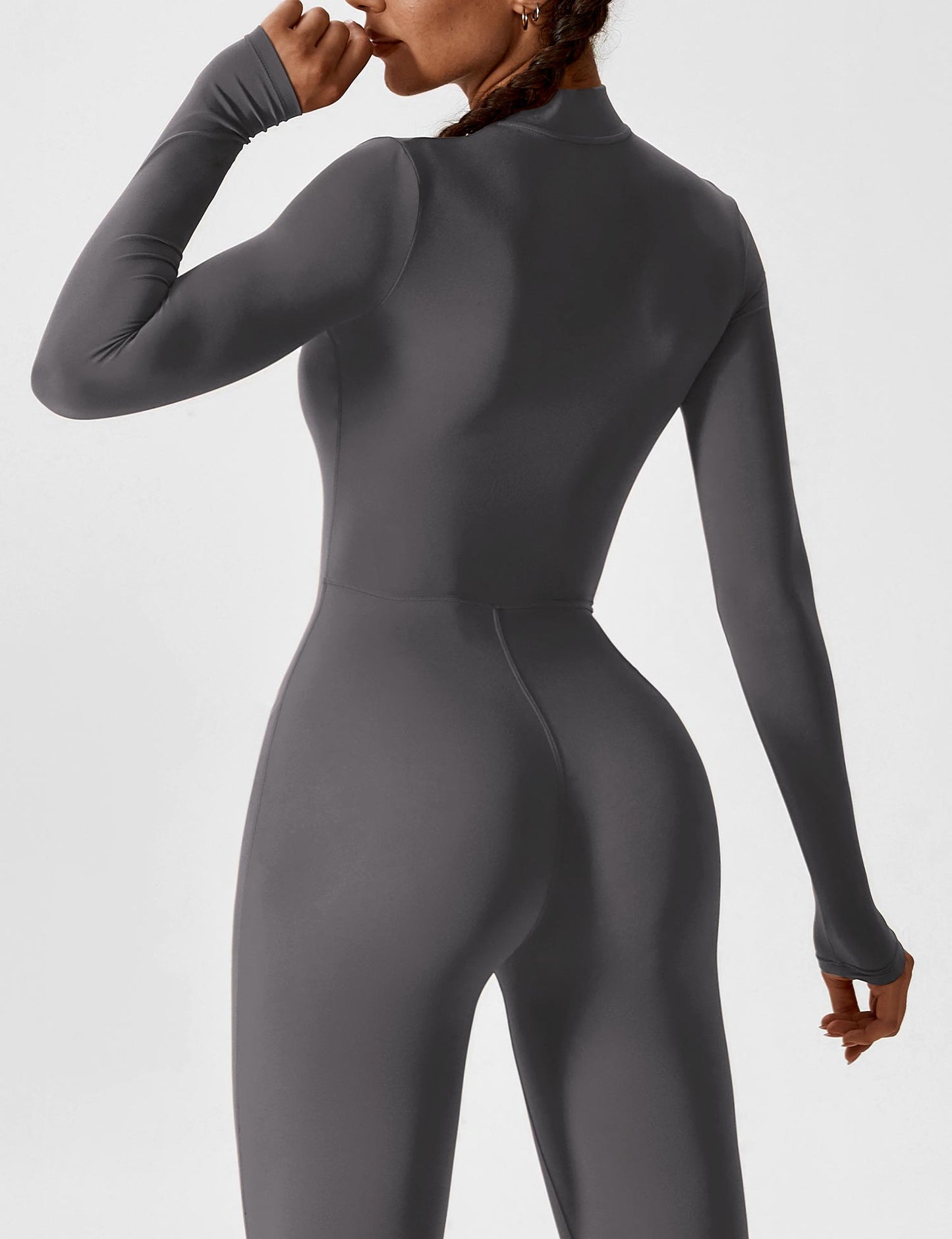 Damen Frühlingsjumpsuit Stretch Zip-Up Overall