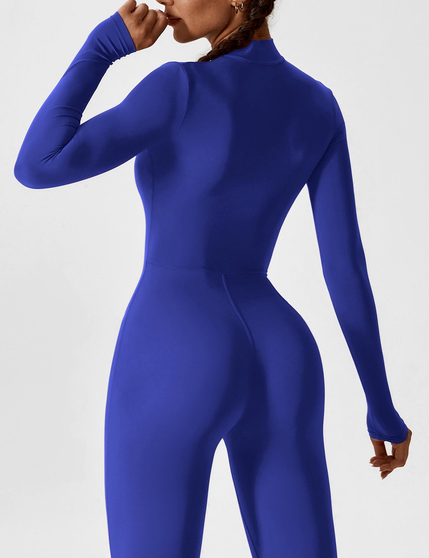 Damen Frühlingsjumpsuit Stretch Zip-Up Overall