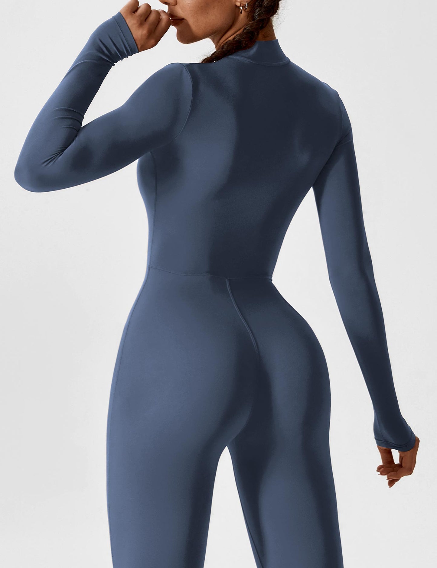 Damen Frühlingsjumpsuit Stretch Zip-Up Overall