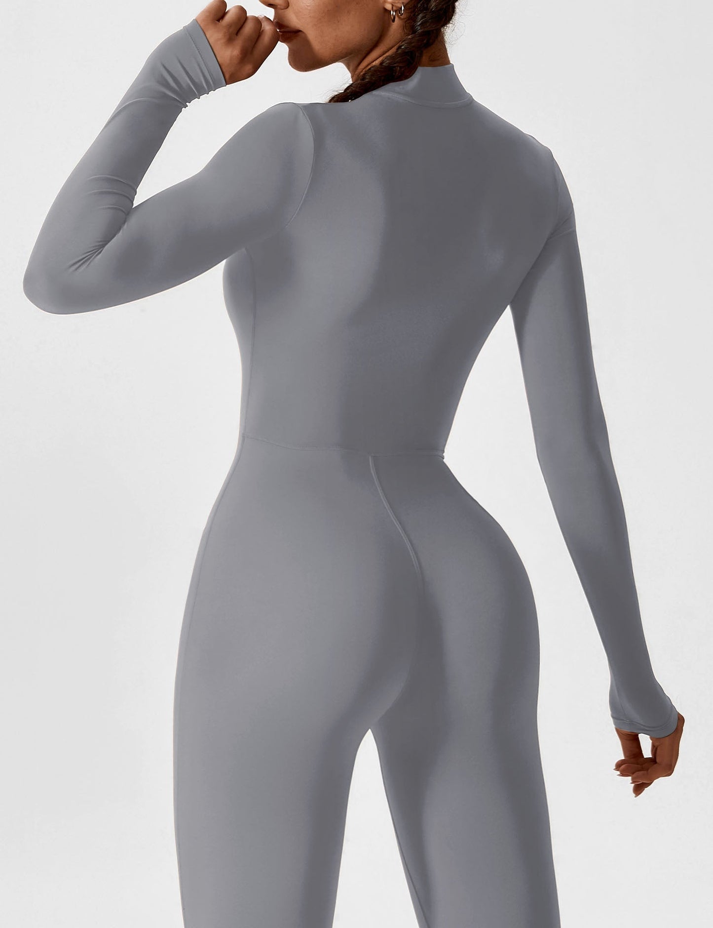 Damen Frühlingsjumpsuit Stretch Zip-Up Overall