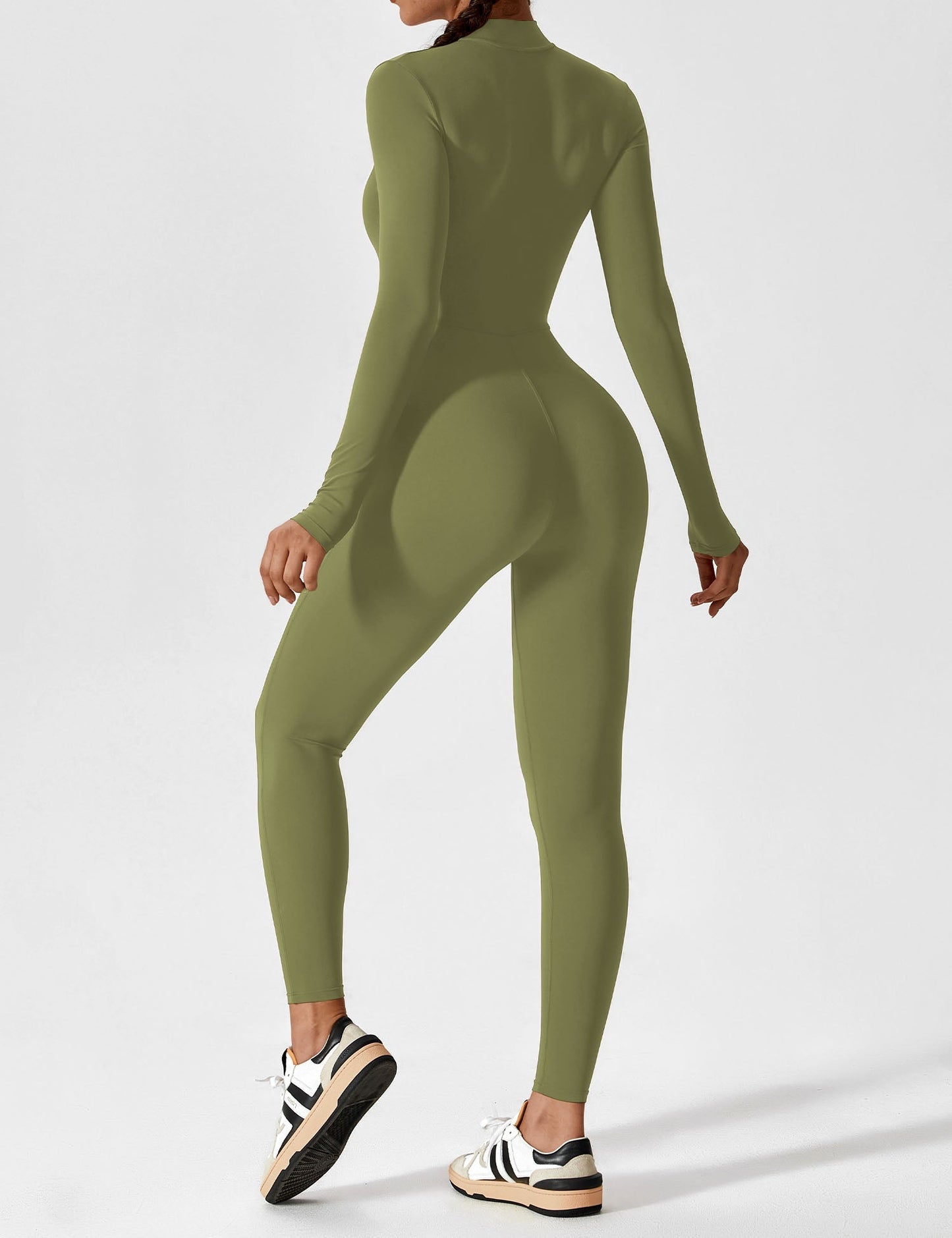 Damen Frühlingsjumpsuit Stretch Zip-Up Overall