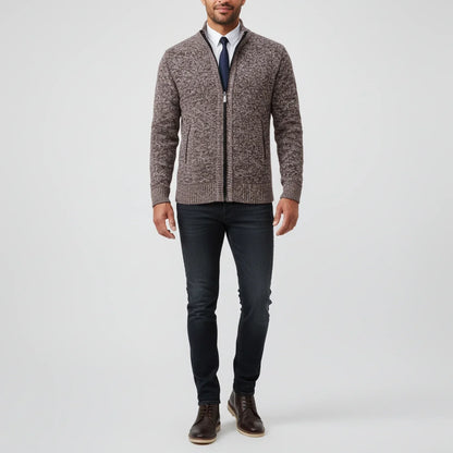 Herren Strickjacke Reißverschluss Vorne