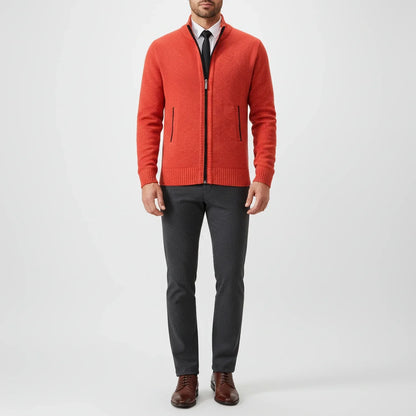 Herren Strickjacke Reißverschluss Vorne