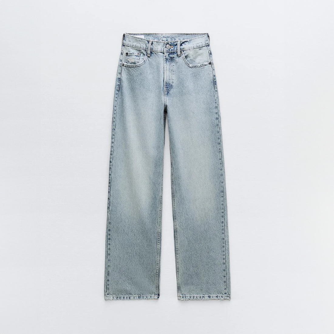 Damen Baggy Jeans Hoch Tailliert Weitbein