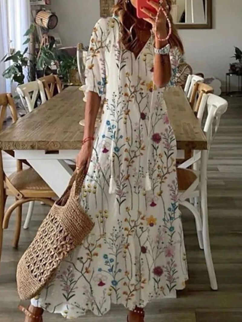 Damen Sommerkleid mit Print - Eveloria