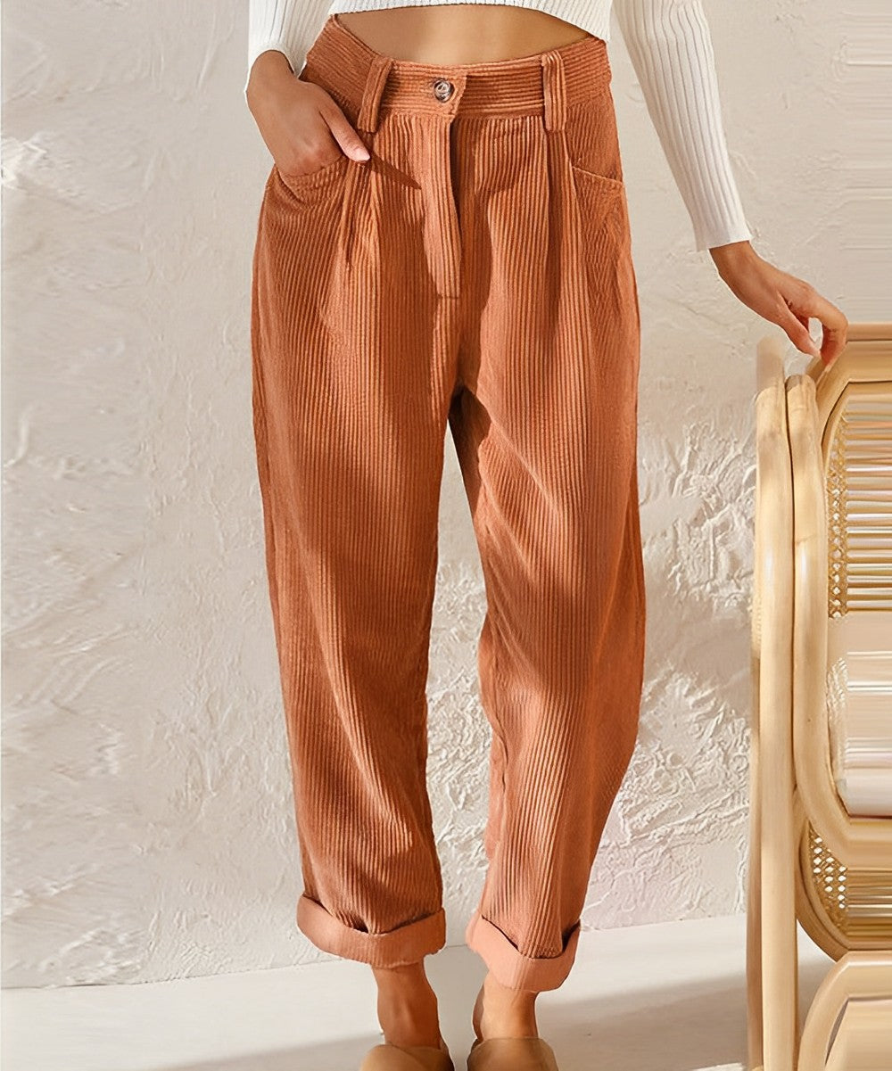 Eveloria Damen Cordhose Gerade